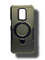 Протиударний чохол Pivot для Xiaomi Redmi Note 9 Pro з кільцем підставкою хакі