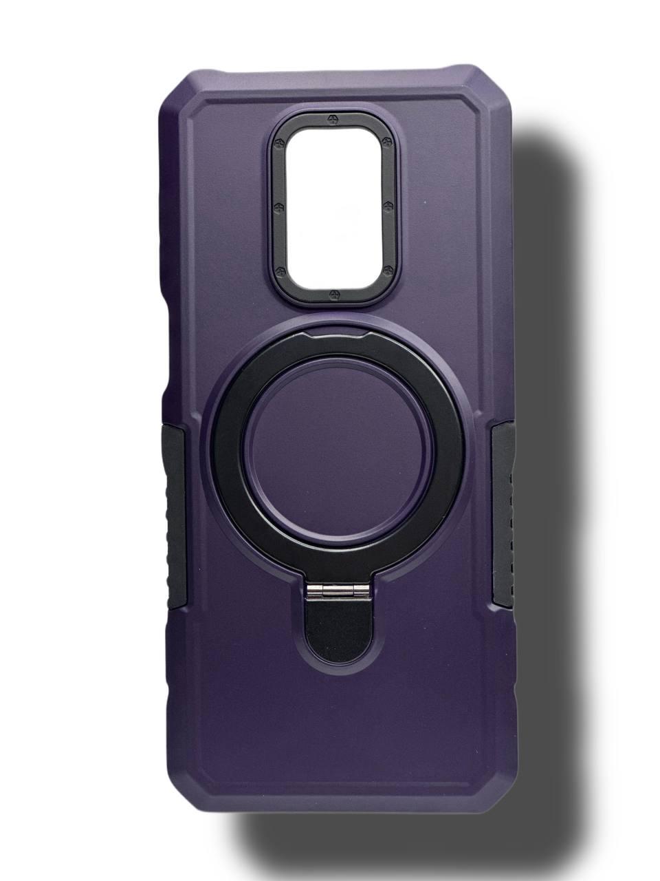 Протиударний чохол Pivot для Xiaomi Redmi Note 9 Pro з кільцем підставкою фіолетовий
