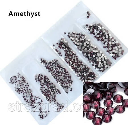 Набір страз клейових Premium AMETHYST SS3-SS10 Non-hot Fix 1700шт