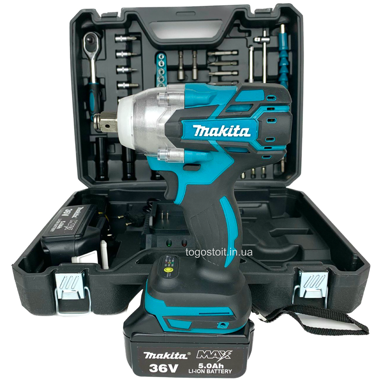 Гайковерт акумуляторний ударний безщітковий Makita DTW301 (36V 5A) з набором головок і насадок