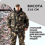 Універсальний спальний мішок Арктика до -25, тактичний зимовий спальник , BR-699 військовий мультикам, фото 9