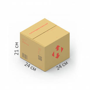 Чотириклапанна коробка Нової Пошти 3 кг з розмірами 24х24х21 см