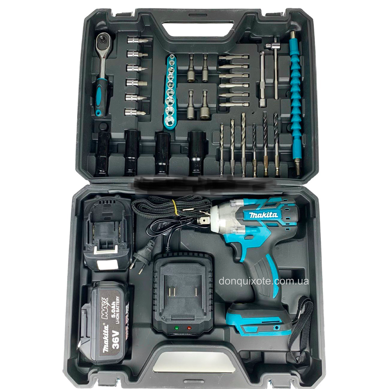 Гайковерт акумуляторний ударний безщітковий Makita DTW301 (36V 5A) з набором інстурментів