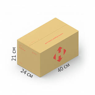 Чотириклапанна коробка Нової Пошти 5 кг з розмірами 40х24х21 см