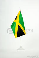 Прапорець Ямайка, 13,5х25 см, атлас щільний,2-х сторонній