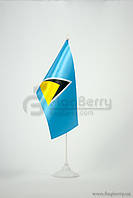 Прапорець Сент Сент Люсія, 13,5х25 см, атлас щільний,2-х сторонній