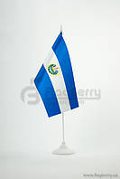 Прапорець Сальвадор, 13,5х25 см, атлас щільний,2-х сторонній