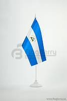 Прапорець Нікарагуа, 13,5х25 см, атлас щільний,2-х сторонній