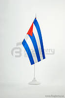 Прапорець Куби, 13,5х25 см, атлас щільний,2-х сторонній