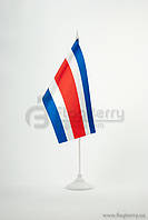 Прапорець Коста Ріки, 13,5х25 см, атлас щільний,2-х сторонній