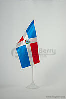 Прапорець Домініканська республіка, 13,5х25 см, атлас щільний,2-х сторонній