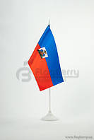 Прапорець Гаіті, 13,5х25 см, атлас щільний,2-х сторонній