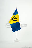 Прапорець Барбадос, 13,5х25 см, атлас щільний,2-х сторонній