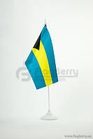 Прапорець Багамські острови, 13,5х25 см, атлас щільний,2-х сторонній