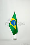 Прапорець Бразилії, 13,5х25 см, атлас щільний,2-х сторонній, фото 3