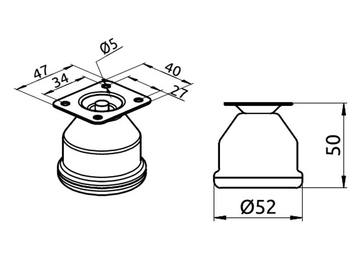 Опора фигурная ALVA Bell H=50 хром,не регулируемая - фото 2 - id-p440506649