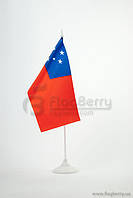 Прапорець Самоа , 13,5х25 см, атлас щільний,2-х сторонній