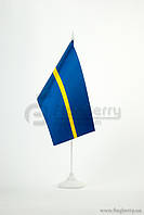 Прапорець Науру, 13,5х25 см, атлас щільний,2-х сторонній