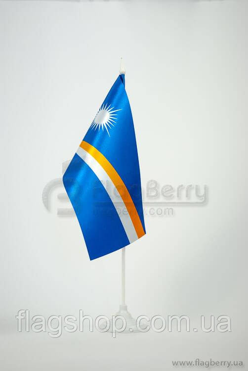 Прапорець Маршалові острови, 13,5х25 см, атлас щільний,2-х сторонній