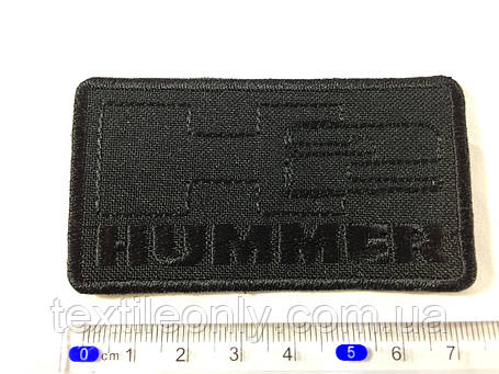 Нашивка Hummer колір чорний 77x43 мм, фото 1