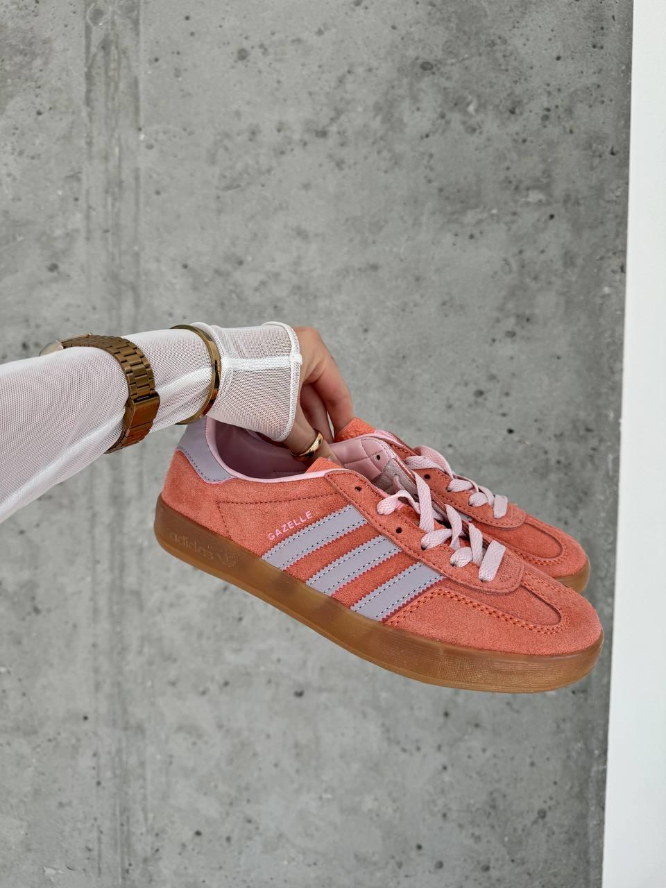 Жіночі Кросівки Adidas Gazelle Indoor Orange White / Адідас Газелі Індор Помаранчеві з Білим