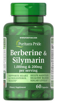 Puritan's Pride Berberine Silymarin 1,000 mg 60 капсул