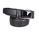 Чоловічий ремінь зі штучної шкіри під штани 330759 чорний, фото 3