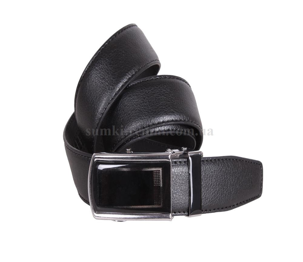 Чоловічий ремінь зі штучної шкіри під штани 330759 чорний, фото 1