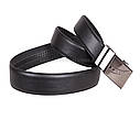 Чоловічий ремінь зі штучної шкіри під штани 330761 чорний, фото 5