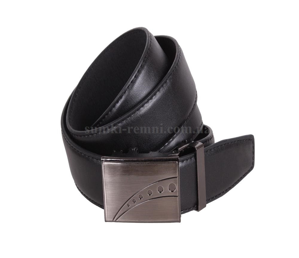Чоловічий ремінь зі штучної шкіри під штани 330761 чорний, фото 1