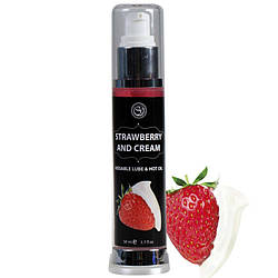 ПОТЕРТА БУТИЛКА - Лубрикант 2 в 1 STRAWBERRY & CREAM HOT EFFECT KISSABLE LUBRICANT, 50 ml 18+