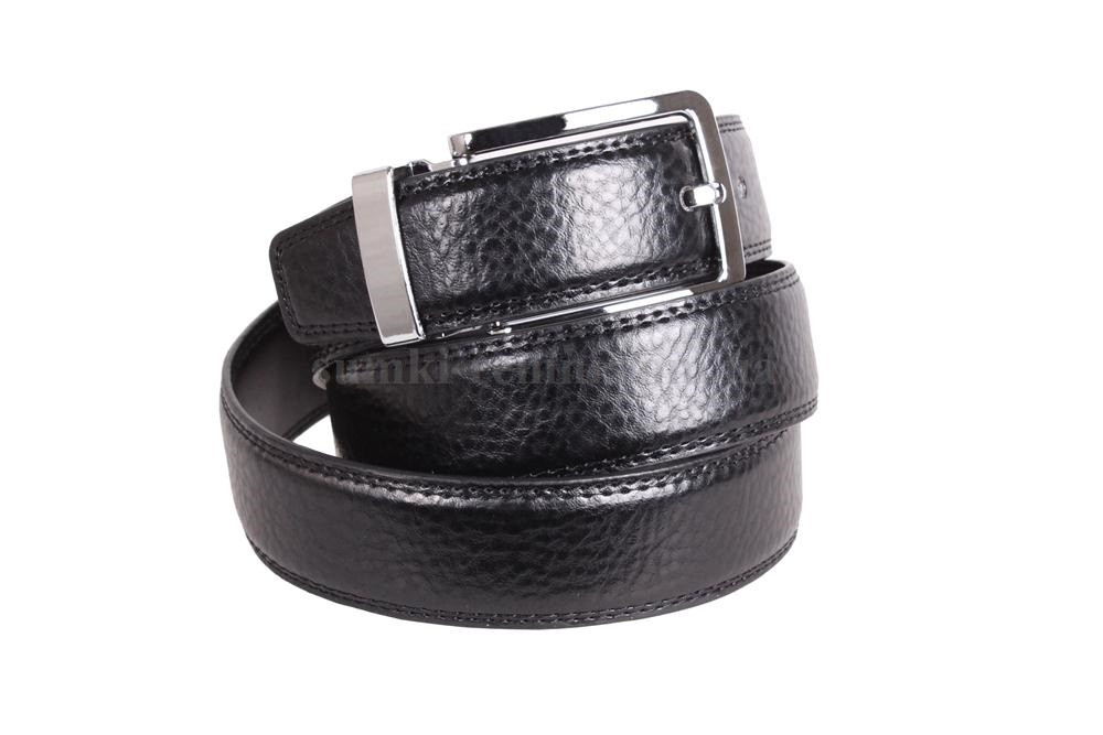 Чоловічий ремінь зі штучної шкіри під штани 230744 чорний, фото 1