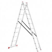 Драбина алюмінієва 2-секційна універсальна розкладна 2x10 ступ. 4,81 м INTERTOOL LT-0210