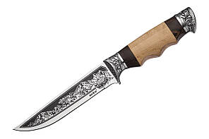 Ніж мисливський Grand Way 1801 Ягуар (mirror polish,дерево-метал,чохол cordura)