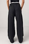 Трикотажні широкі штани з подвійним поясом, фото 2