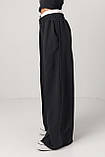 Трикотажні широкі штани з подвійним поясом, фото 3