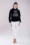 Худі жіноче унісекс утеплене Stedman з принтом GIORGIO БОГДАНІ чорне, фото 3