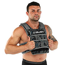 Жилет обтяжувач з регульованою вагою Zelart Weigth Vest 2-20кг для тренування витривалості, фото 4