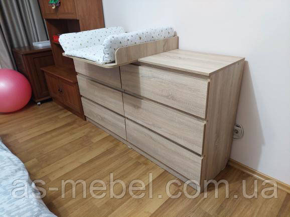 Комод 6 лайт дуб сонома з накладним Пеленатором, фото 1