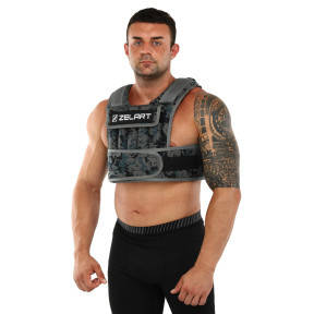 Жилет обтяжувач з регульованою вагою Zelart Weigth Vest 1,5-15кг для тренування витривалості, фото 1