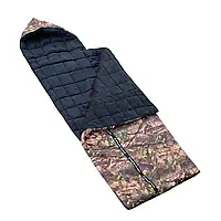 Зимний спальный мешок одеяло на флисе -30° широкий 220 х 90 теплый стальник одеяло с капюшоном тактический ЗСУ