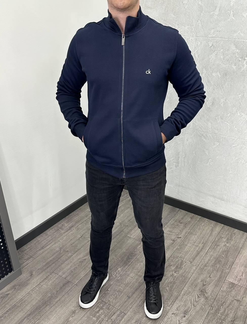 Чоловіча кофта на змійці Calvin Klein H4614 синя