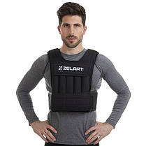 Жилет обтяжувач з регульованою вагою Zelart Weigth Vest 2-20кг для тренування витривалості, фото 4