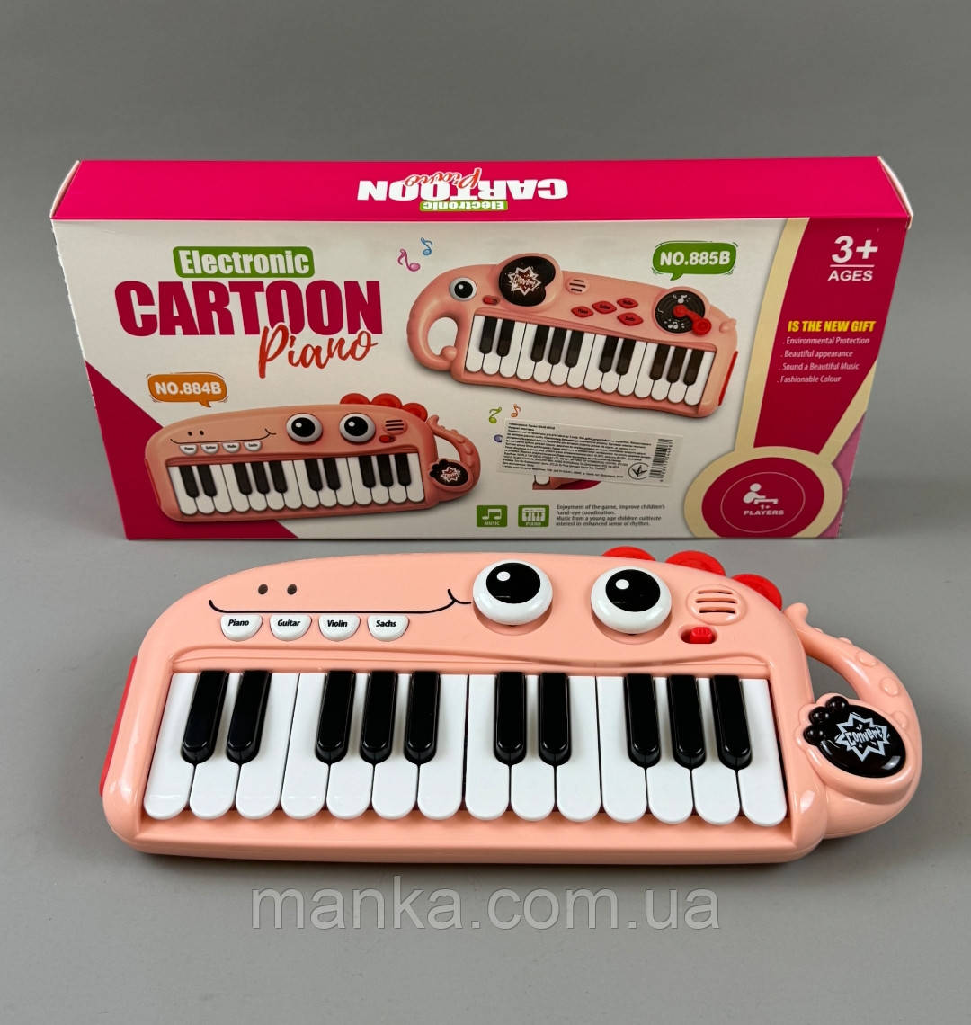 Дитяче музичне піаніно на батарейках зі світлом (рожевий колір) 884AB-885AB, фото 1