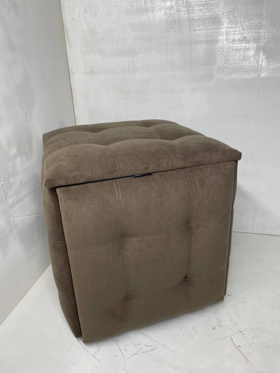 Пуф трансформер 5в1 з п'яти стільчиків з коричневого велюру топ, фото 1