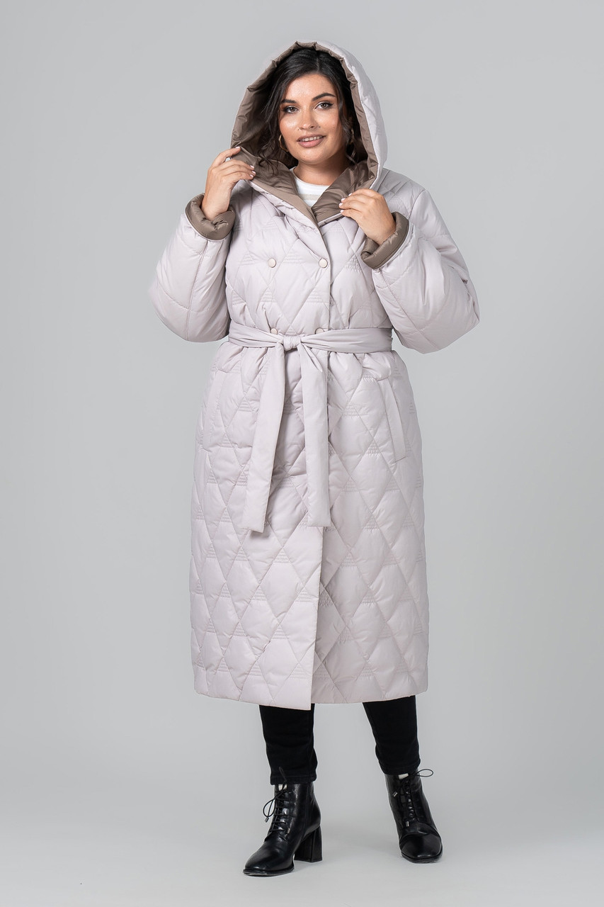 Класичне пальто з поясом і капюшоном, фото 1