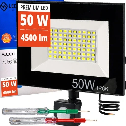 Набір з 2 шт. Led-галоген тонкий з датчиком руху та сутінків 50w рефлекторна лампа-прожектор