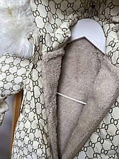 Зимовий дитячий теплий комбінезон з пінетками та рукавичками для новонароджених розмір 86, фото 5