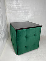 Пуф трансформер 5в1 із велюру смарагд зі столиком венге