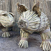 Солом’яний Кабан L Свинка із соломи Традиційний оберіг, декор ручної роботи